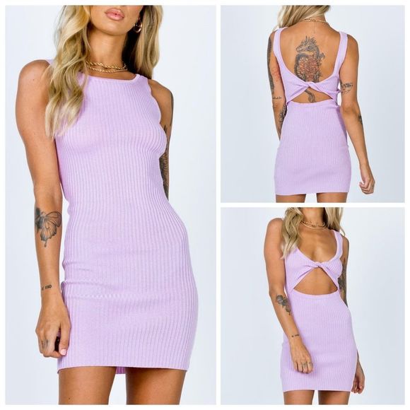 Princess Polly Dresses & Skirts - NWT Princess Polly Recharge Reversible Ribbed Mini Dress Lilac 4